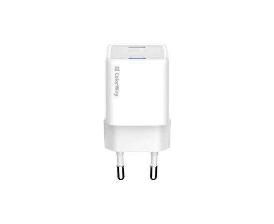 Зарядное устройство ColorWay GaN Mini 30W PD Port PPS USB-C white (CW-CHS054PD-WT), изображение 3 Зарядное устройство ColorWay GaN Mini 30W PD Port PPS USB-C white (CW-CHS054PD-WT), изображение 3