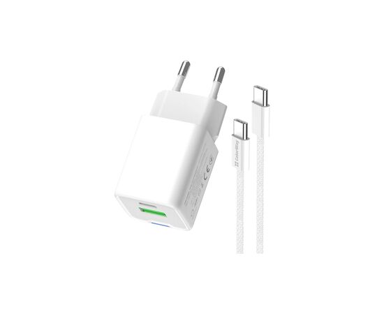 Зарядное устройство ColorWay GaN Mini 35W PD Port PPS USB (Type-C PD + USB QC4.0) cable Type-C (CW-CHS055PDC-WT), изображение 4 Зарядное устройство ColorWay GaN Mini 35W PD Port PPS USB (Type-C PD + USB QC4.0) cable Type-C (CW-CHS055PDC-WT), изображение 4