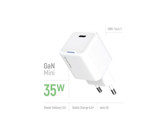 Зарядное устройство ColorWay GaN Mini 35W PD Port PPS USB-C white (CW-CHS056PD-WT), изображение 7 Зарядное устройство ColorWay GaN Mini 35W PD Port PPS USB-C white (CW-CHS056PD-WT), изображение 7