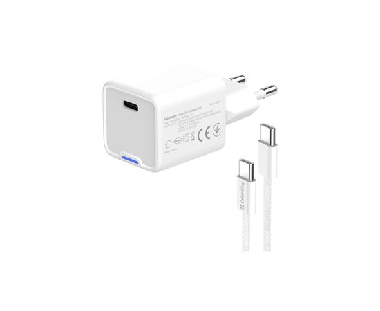 Зарядное устройство ColorWay GaN Mini 35W PD Port PPS USB-C white cable Type-C (CW-CHS056PDC-WT), изображение 5 Зарядное устройство ColorWay GaN Mini 35W PD Port PPS USB-C white cable Type-C (CW-CHS056PDC-WT), изображение 5