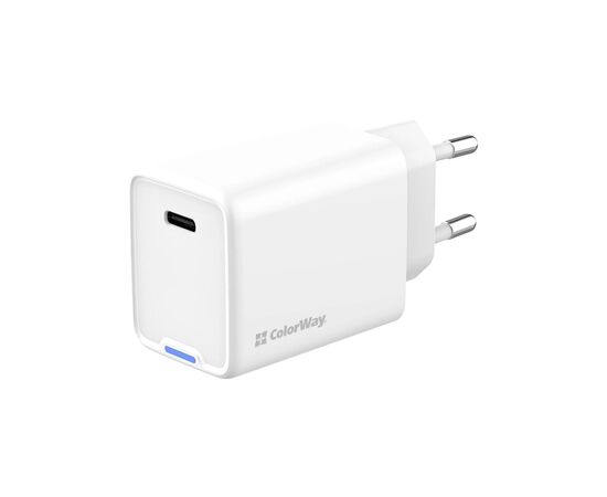 Зарядний пристрій ColorWay GaN Mini 45W PD Port PPS USB-C white (CW-CHS057PD-WT)
