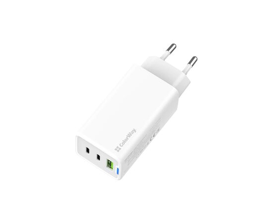Зарядное устройство ColorWay GaN Mini 65W PD Port PPS USB (USB-2C1A) white (CW-CHS058PD-WT), изображение 4 Зарядное устройство ColorWay GaN Mini 65W PD Port PPS USB (USB-2C1A) white (CW-CHS058PD-WT), изображение 4