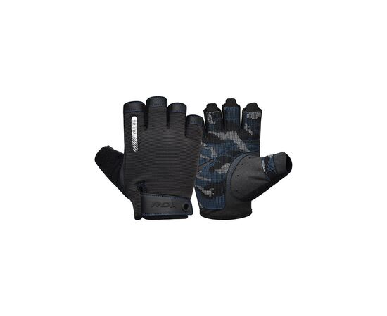 Рукавички для фітнесу RDX T2 Half Blue Plus L (WGA-T2HU-L+)