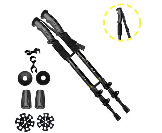 Трекінгові палиці PowerPlay 9106 Fika Black/Yellow 60-135 см (PP_9106_FIKA_Bl/Yellow)
