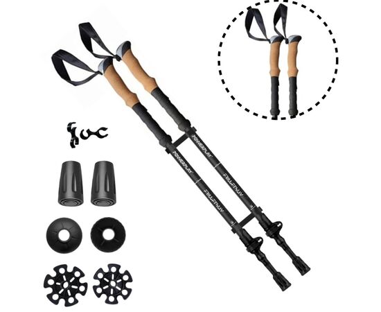 Трекінгові палиці PowerPlay 9107 Friluftsliv Black/White 80-135 см (PP_9107_FRILUFTSLIV)