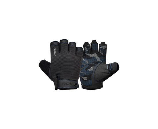 Рукавички для фітнесу RDX T2 Half Blue Plus S (WGA-T2HU-S+)