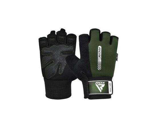 Рукавички для фітнесу RDX W1 Half Army Green Plus M (WGA-W1HA-M+)