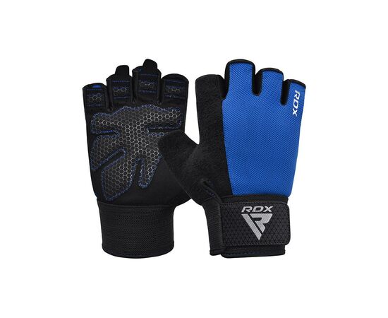 Перчатки для фитнеса RDX W1 Half Blue Plus M (WGA-W1HU-M+)