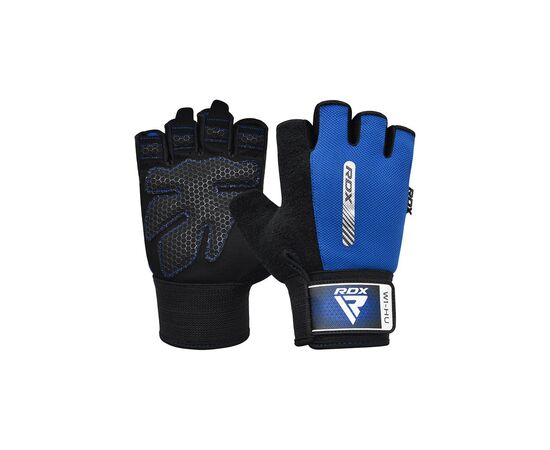 Рукавички для фітнесу RDX W1 Half Blue S (WGA-W1HU-S)