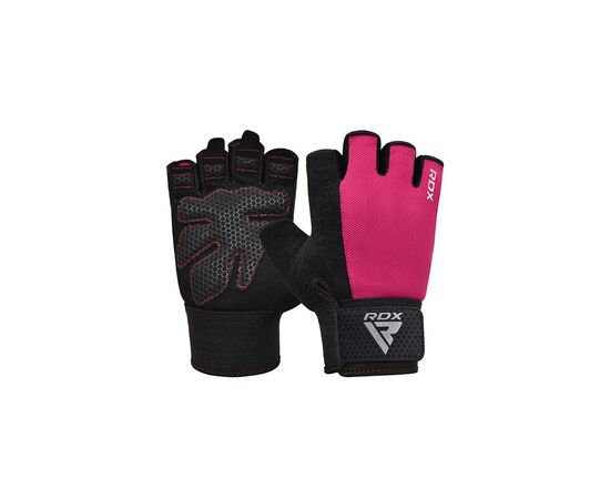 Рукавички для фітнесу RDX W1 Half Pink Plus M (WGA-W1HP-M+)