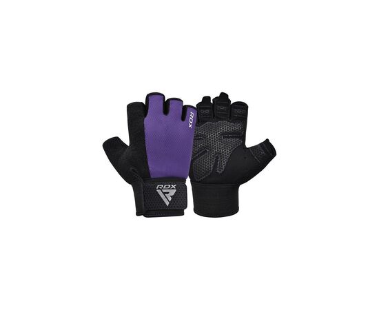 Рукавички для фітнесу RDX W1 Half Purple Plus M (WGA-W1HPR-M+), зображення 4 Рукавички для фітнесу RDX W1 Half Purple Plus M (WGA-W1HPR-M+), зображення 4