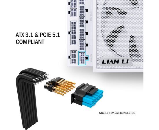 Блок питания Lian Li 1000W EDGE1000 White (G9P.EG1000.WE00.EU), изображение 11 Блок питания Lian Li 1000W EDGE1000 White (G9P.EG1000.WE00.EU), изображение 11