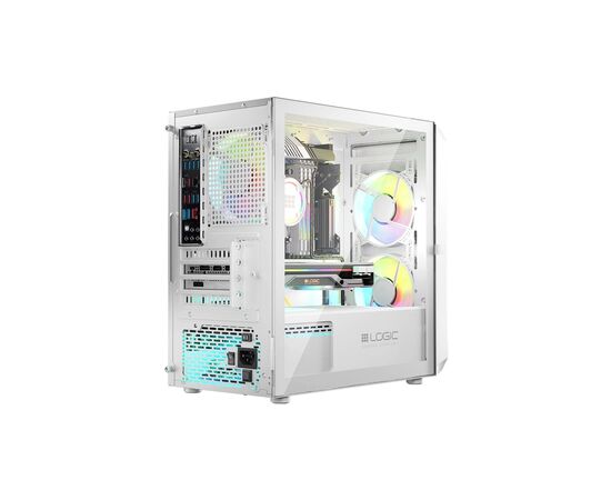 Корпус Logic concept PORTOS MESH+GLASS ARGB fans 3x120mm WHITE (AM-PORTOS-20-0000000-0002), зображення 10 Корпус Logic concept PORTOS MESH+GLASS ARGB fans 3x120mm WHITE (AM-PORTOS-20-0000000-0002), зображення 10