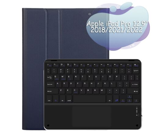 Чохол до планшета BeCover Keyboard+TouchPad Apple iPad Pro 12.9 2018/2021/2022 Deep Blue (712382)