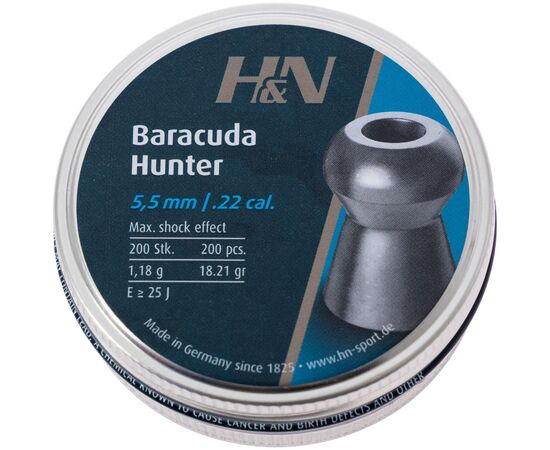 Пульки H&N Baracuda Hunter, 5,5 мм ,1.18г, 200шт/уп (92175500003)