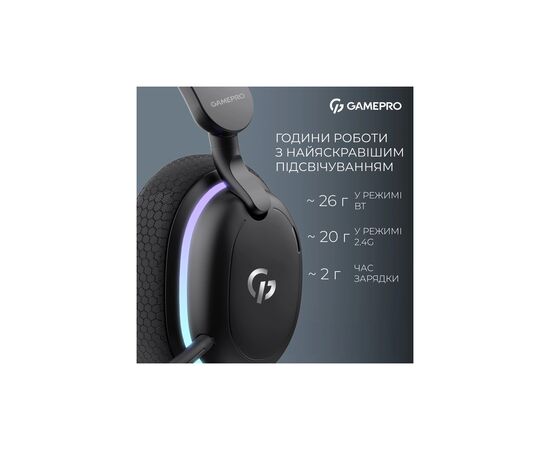 Наушники GamePro Asgard Bragi 7.1 RGB Tri-Mod Black (HSW250B), изображение 11