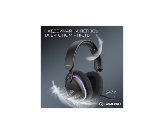 Наушники GamePro Asgard Bragi 7.1 RGB Tri-Mod Black (HSW250B), изображение 6