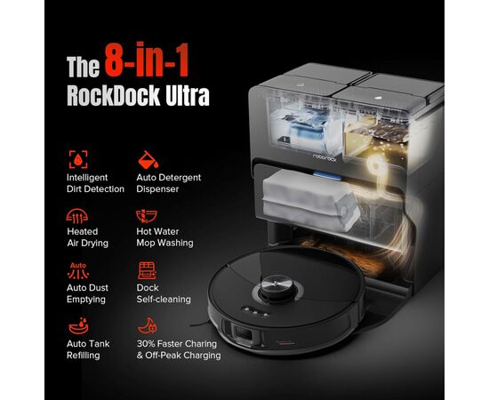 Пылесос Roborock S8 MaxV Ultra Black (S8MVU52-00), изображение 5 Пылесос Roborock S8 MaxV Ultra Black (S8MVU52-00), изображение 5