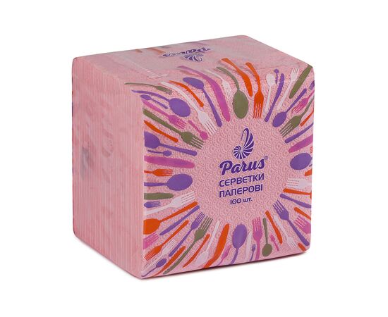 Серветки столові Parus 1 шар Рожеві 100 шт. (4820044170271)