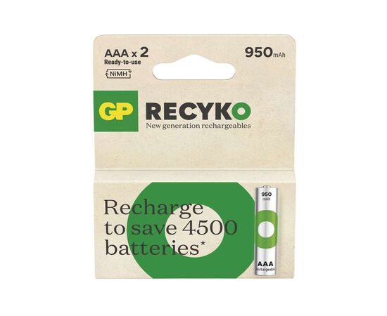Аккумулятор Gp AAA 950mAh ReCyko HR03 1.2V (2 battery pack) (100AAAHCER21-2TLB2 / 4891199212628)