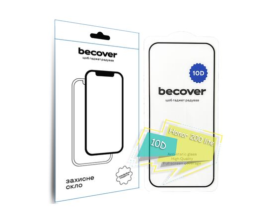 Скло захисне BeCover Honor 200 lite 10D Black (713162)