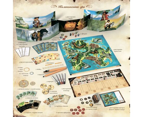 Настольная игра WoodCat Остров Сокровищ (Treasure Island) (укр.) (ВР_ОС), изображение 4