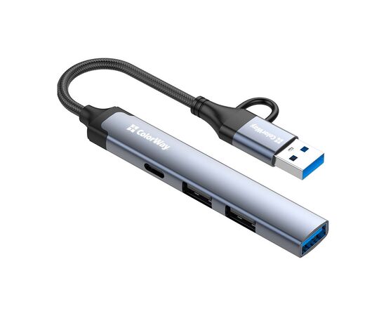 Концентратор ColorWay USB-A/USB-C 4-in-1 USB2.0х2/USB3.0/USB-C2.0 (CW-HUB06), зображення 2 Концентратор ColorWay USB-A/USB-C 4-in-1 USB2.0х2/USB3.0/USB-C2.0 (CW-HUB06), зображення 2