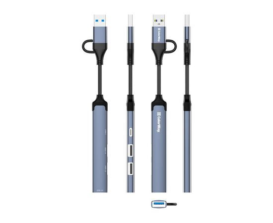 Концентратор ColorWay USB-A/USB-C 4-in-1 USB2.0х2/USB3.0/USB-C2.0 (CW-HUB06), зображення 5 Концентратор ColorWay USB-A/USB-C 4-in-1 USB2.0х2/USB3.0/USB-C2.0 (CW-HUB06), зображення 5