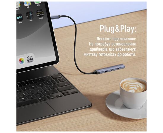 Концентратор ColorWay USB-C 4-in-1 USB-C2.0х3/USB3.0 (CW-HUB07), изображение 10 Концентратор ColorWay USB-C 4-in-1 USB-C2.0х3/USB3.0 (CW-HUB07), изображение 10