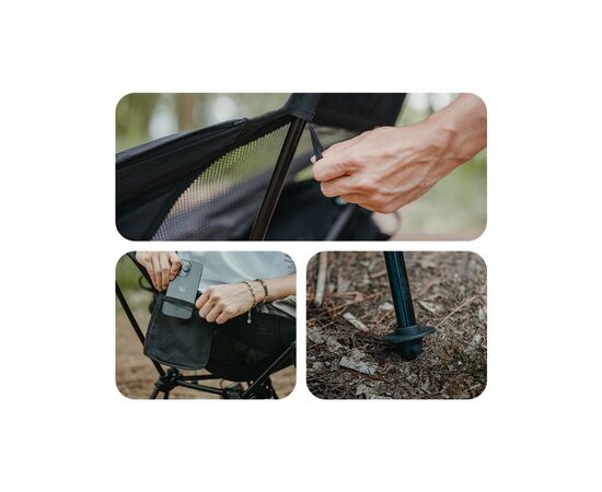 Кресло складное Naturehike Clamshell 001 Triangle Folding Moon Chair Чорне (6975641880608), изображение 9 Кресло складное Naturehike Clamshell 001 Triangle Folding Moon Chair Чорне (6975641880608), изображение 9