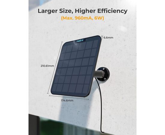 Солнечная панель Reolink Solar Panel 2 Black, изображение 5 Солнечная панель Reolink Solar Panel 2 Black, изображение 5