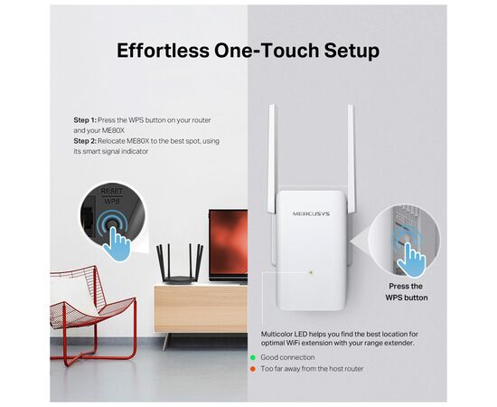 Ретранслятор Mercusys ME80X, изображение 6 Ретранслятор Mercusys ME80X, изображение 6