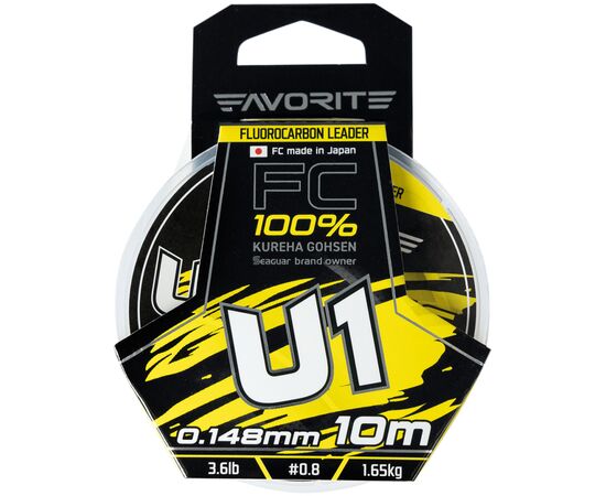 Флюорокарбон Favorite U1 FC 10m 0.8/0.148mm 3.6lb/1.65kg (1693.11.74), зображення 2 Флюорокарбон Favorite U1 FC 10m 0.8/0.148mm 3.6lb/1.65kg (1693.11.74), зображення 2