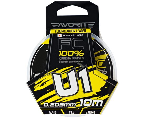Флюорокарбон Favorite U1 FC 10m 1.5/0.205mm 6.4lb/2.89kg (1693.11.77), зображення 2 Флюорокарбон Favorite U1 FC 10m 1.5/0.205mm 6.4lb/2.89kg (1693.11.77), зображення 2