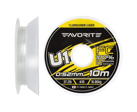 Флюорокарбон Favorite U1 FC 10m 10/0.52mm 37.2lb/16.86kg (1693.11.88)