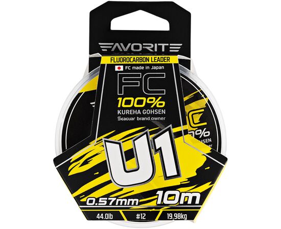 Флюорокарбон Favorite U1 FC 10m 12/0.57mm 44.0lb/19.98kg (1693.11.89), зображення 2 Флюорокарбон Favorite U1 FC 10m 12/0.57mm 44.0lb/19.98kg (1693.11.89), зображення 2