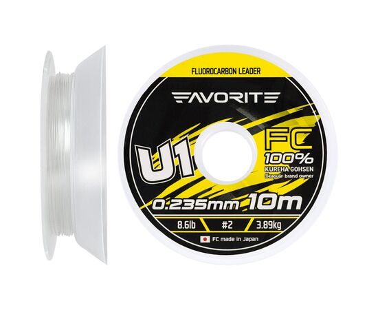 Флюорокарбон Favorite U1 FC 10m 2.0/0.235mm 8.6lb/3.89kg (1693.11.79)