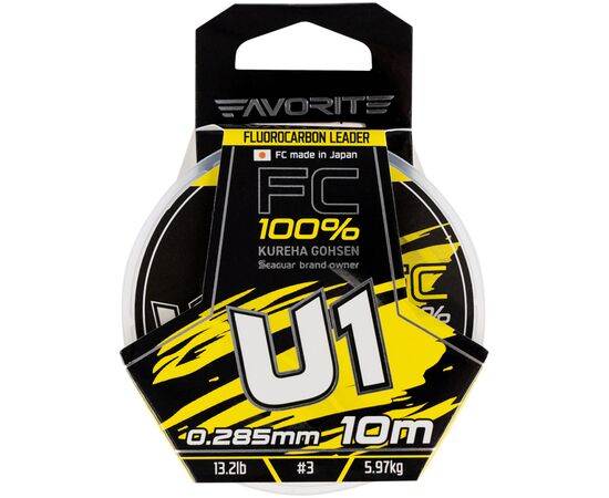 Флюорокарбон Favorite U1 FC 10m 3.0/0.285mm 13.2lb/5.97kg (1693.11.81), зображення 2 Флюорокарбон Favorite U1 FC 10m 3.0/0.285mm 13.2lb/5.97kg (1693.11.81), зображення 2