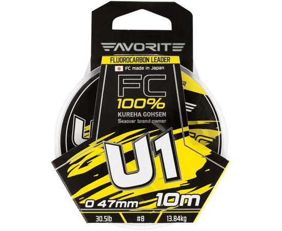 Флюорокарбон Favorite U1 FC 10m 8.0/0.47mm 30.5lb/13.84kg (1693.11.87), зображення 2 Флюорокарбон Favorite U1 FC 10m 8.0/0.47mm 30.5lb/13.84kg (1693.11.87), зображення 2