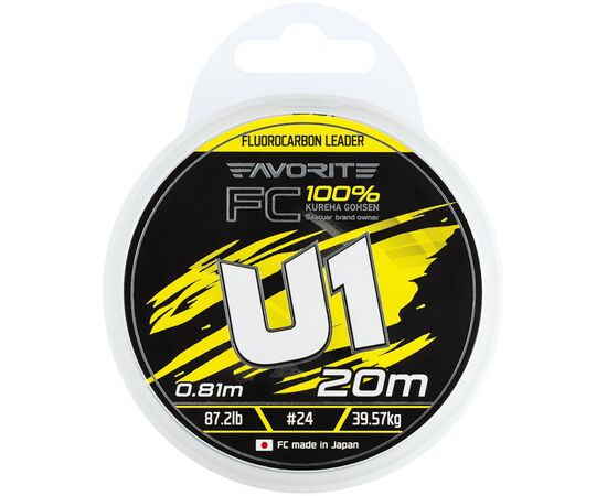 Флюорокарбон Favorite U1 FC 20m 24/0.81mm 87.2lb/39.57kg (1693.12.02), зображення 2 Флюорокарбон Favorite U1 FC 20m 24/0.81mm 87.2lb/39.57kg (1693.12.02), зображення 2