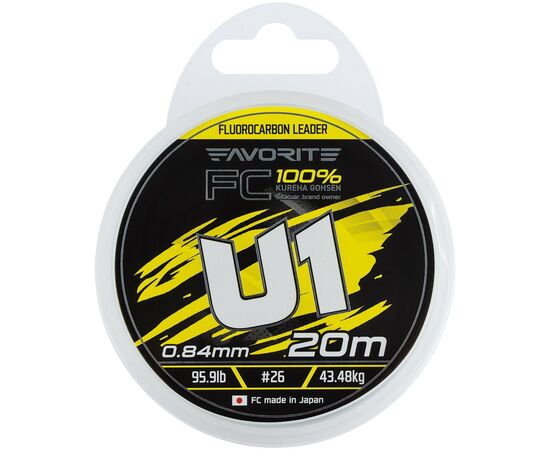 Флюорокарбон Favorite U1 FC 20m 26/0.84mm 95.9lb/43.48kg (1693.12.03), зображення 2 Флюорокарбон Favorite U1 FC 20m 26/0.84mm 95.9lb/43.48kg (1693.12.03), зображення 2