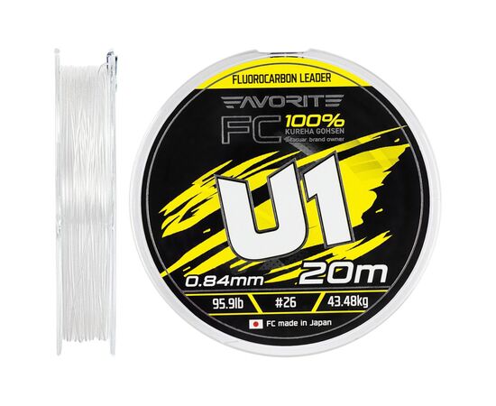 Флюорокарбон Favorite U1 FC 20m 26/0.84mm 95.9lb/43.48kg (1693.12.03)
