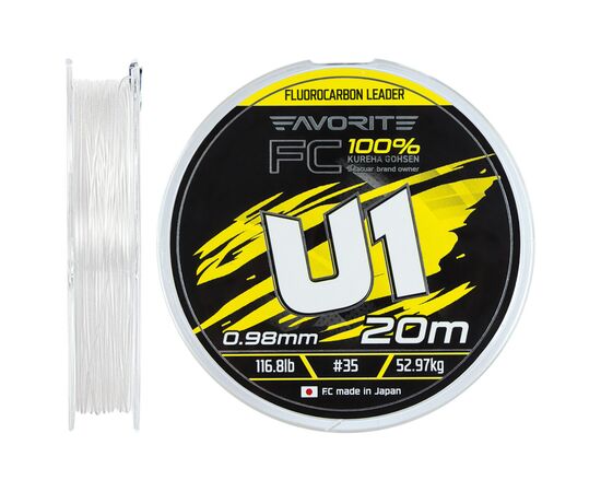 Флюорокарбон Favorite U1 FC 20m 35/0.98mm 116.8lb/52.97kg (1693.12.05)
