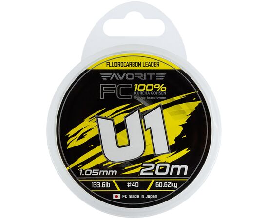 Флюорокарбон Favorite U1 FC 20m 40/1.05mm 133.6lb/60.62kg (1693.12.06), зображення 2 Флюорокарбон Favorite U1 FC 20m 40/1.05mm 133.6lb/60.62kg (1693.12.06), зображення 2