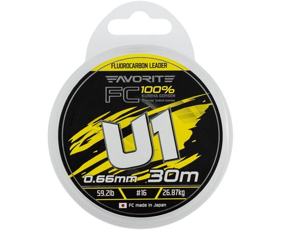 Флюорокарбон Favorite U1 FC 30m 16/0.66mm 59.2lb/26.87kg (1693.12.24), зображення 2 Флюорокарбон Favorite U1 FC 30m 16/0.66mm 59.2lb/26.87kg (1693.12.24), зображення 2