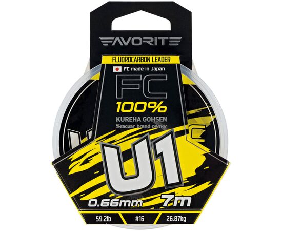 Флюорокарбон Favorite U1 FC 7m 16/0.66mm 59.2lb/26.87kg (1693.11.91), зображення 2 Флюорокарбон Favorite U1 FC 7m 16/0.66mm 59.2lb/26.87kg (1693.11.91), зображення 2
