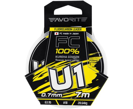 Флюорокарбон Favorite U1 FC 7m 18/0.70mm 63.1lb/28.64kg (1693.11.92), зображення 2 Флюорокарбон Favorite U1 FC 7m 18/0.70mm 63.1lb/28.64kg (1693.11.92), зображення 2