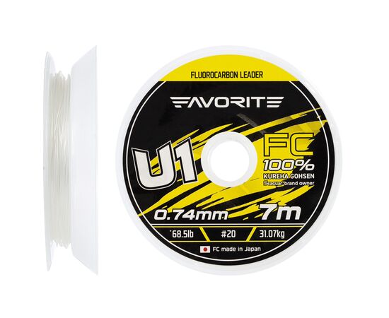 Флюорокарбон Favorite U1 FC 7m 20/0.74mm 68.5lb/31.07kg (1693.11.93)