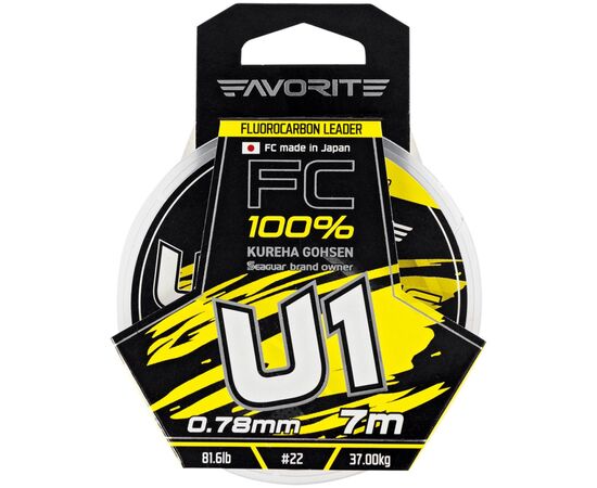 Флюорокарбон Favorite U1 FC 7m 22/0.78mm 81.6lb/37.0kg (1693.11.94), зображення 2 Флюорокарбон Favorite U1 FC 7m 22/0.78mm 81.6lb/37.0kg (1693.11.94), зображення 2