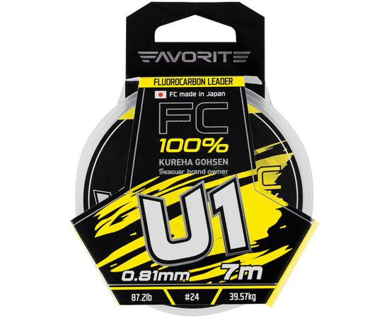 Флюорокарбон Favorite U1 FC 7m 24/0.81mm 87.2lb/39.57kg (1693.11.95), зображення 2 Флюорокарбон Favorite U1 FC 7m 24/0.81mm 87.2lb/39.57kg (1693.11.95), зображення 2